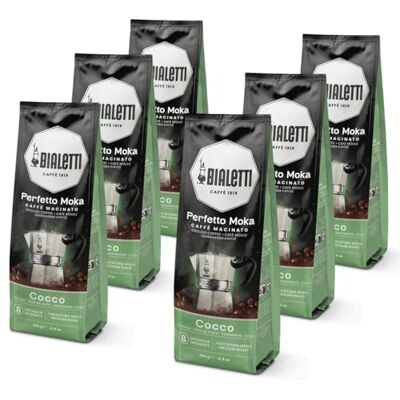 Bialetti Perfetto Moka Caffè Macinato, 1.5 Kg, Gusto Cocco 6 x 250 g Bialetti Perfetto Moka Caffè Macinato, 1.5 Kg, Gusto Cocco 6 x 250 g