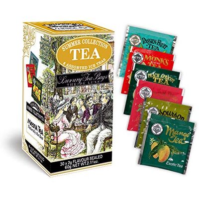 Mlesna Tè Summer Collection Tea Confezione da 180 filtri Una collezione di tè di Ceylon da bere caldi e freddi: Soursop, Pesca&Albicocca, Mango, Frutto della Passione, Monk's Blend e Orange Pekoe Mlesna Tè Summer Collection Tea Confezione da 180 filtri Una collezione di tè di Ceylon da bere caldi e freddi: Soursop, Pesca&Albicocca, Mango, Frutto della Passione, Monk's Blend e Orange Pekoe
