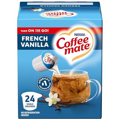 Coffee Mate coffee-mate French Vanilla Liquid Coffee Creamer Singles 24 ct, 9 FL oz Coffee Mate coffee-mate French Vanilla Liquid Coffee Creamer Singles 24 ct, 9 FL oz