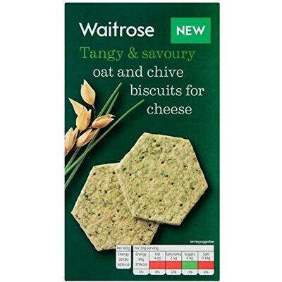Waitrose Avena E Erba Cipollina Biscotti Per Formaggi 150G (Confezione da 2) Waitrose Avena E Erba Cipollina Biscotti Per Formaggi 150G (Confezione da 2)