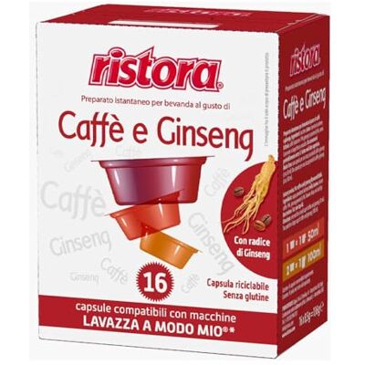 Ristora 128 Sweet Ginseng Capsules compatible with Lavazza A Modo Mio Ginseng Ristora 128 Sweet Ginseng Capsules compatible with Lavazza A Modo Mio Ginseng