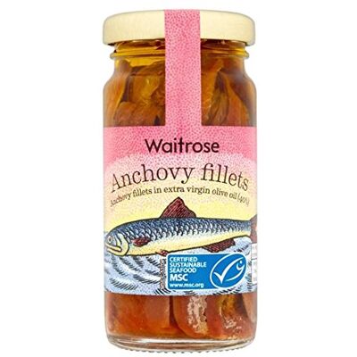Waitrose Filetti Di Acciughe In Olio Extra Vergine di Oliva 100g Waitrose Filetti Di Acciughe In Olio Extra Vergine di Oliva 100g