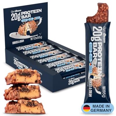 GymBeam Barretta Proteica 20 g Snack ad Alto Contenuto Proteico Senza Zuccheri Aggiunti, Rivestimento Croccante al Cioccolato, Supporto alla Crescita Muscolare (12 x 55 g, Biscotti e Panna) GymBeam Barretta Proteica 20 g Snack ad Alto Contenuto Proteico Senza Zuccheri Aggiunti, Rivestimento Croccante al Cioccolato, Supporto alla Crescita Muscolare (12 x 55 g, Biscotti e Panna)