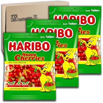 HARIBO TopDealMile, confezione scorta per ciliegie Happy, 3 x 175 g di ciliegie alla frutta al gusto di ciliegia HARIBO TopDealMile, confezione scorta per ciliegie Happy, 3 x 175 g di ciliegie alla frutta al gusto di ciliegia