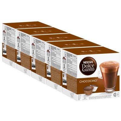 Nescafe Nescafé Dolce Gusto Chococino, Lot de 5, 5 x 16 Capsules (40 portions) Nescafe Nescafé Dolce Gusto Chococino, Lot de 5, 5 x 16 Capsules (40 portions)
