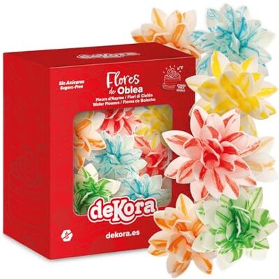 dekora – Fiori commestibili per torte – 10 dalie in cialda, 7 cm, Senza zucchero, glutine e lattosio, Colori Assortiti – Decorazioni commestibili per Cupcake, Matrimonio, Compleanno, Battesimo dekora – Fiori commestibili per torte – 10 dalie in cialda, 7 cm, Senza zucchero, glutine e lattosio, Colori Assortiti – Decorazioni commestibili per Cupcake, Matrimonio, Compleanno, Battesimo