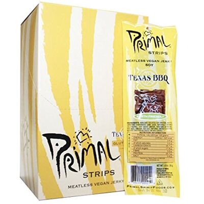 Primal Spirit Foods Primal Vegan Jerky Soy Texas Barbecue Jerky 15 x 28g Primal Spirit Foods Primal Vegan Jerky Soy Texas Barbecue Jerky 15 x 28g