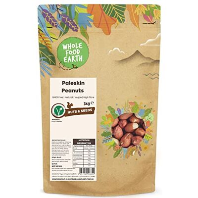 Wholefood Earth Arachidi Paleskin 3 kg Senza OGM Naturali Ricche di Fibra Wholefood Earth Arachidi Paleskin 3 kg Senza OGM Naturali Ricche di Fibra
