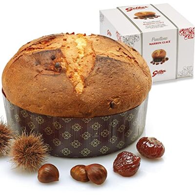 GILBER , Panettone ai Marron Glacé, senza Uvetta e Canditi, Basso senza Glassa, 1kg, Made in Italy, Confezione Regalo Astuccio in Cartone, Panettoni artigianali Torino GILBER , Panettone ai Marron Glacé, senza Uvetta e Canditi, Basso senza Glassa, 1kg, Made in Italy, Confezione Regalo Astuccio in Cartone, Panettoni artigianali Torino
