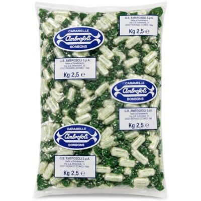 Ambrosoli Caramelle Menta Forte – Caramelle alla Menta dal Gusto Intenso e Rinfrescante, Senza Glutine, Busta 2,5 kg Ambrosoli Caramelle Menta Forte – Caramelle alla Menta dal Gusto Intenso e Rinfrescante, Senza Glutine, Busta 2,5 kg