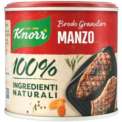 Knorr Brodo Granulare Manzo, Brodo Pronto 100% Ingredienti Naturali, Senza Glutine e Lattosio, con Verdure da Agricoltura Sostenibile, 6 Confezioni da 135g Knorr Brodo Granulare Manzo, Brodo Pronto 100% Ingredienti Naturali, Senza Glutine e Lattosio, con Verdure da Agricoltura Sostenibile, 6 Confezioni da 135g