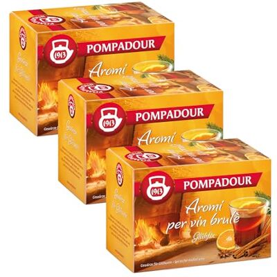 Pompadour , Aromi per Vin Brulè, 45 Filtri (3 Confezioni da 15 Filtri), con Arancia, Cannella e Chiodi di Garofano, Ideale per Vin Brulè, per l'Inverno, Senza Lattosio, Glutine e Allergeni, Vegan Pompadour , Aromi per Vin Brulè, 45 Filtri (3 Confezioni da 15 Filtri), con Arancia, Cannella e Chiodi di Garofano, Ideale per Vin Brulè, per l'Inverno, Senza Lattosio, Glutine e Allergeni, Vegan