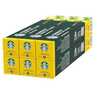 Starbucks Sunny Day Blend by Nespresso Caffè Lungo, 6 confezioni da 10 capsule (60 capsule compatibili Nespresso) Starbucks Sunny Day Blend by Nespresso Caffè Lungo, 6 confezioni da 10 capsule (60 capsule compatibili Nespresso)