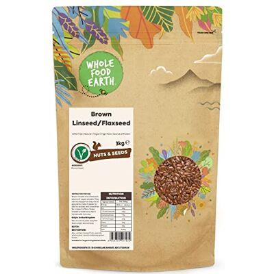 Wholefood Earth Semi di lino marroni, 3 kg, senza OGM, naturali, ricchi di fibre, fonte di proteine Wholefood Earth Semi di lino marroni, 3 kg, senza OGM, naturali, ricchi di fibre, fonte di proteine