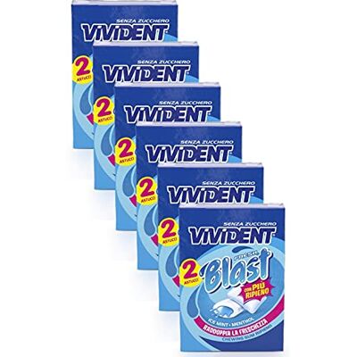 Vivident Blast Fresh, Chewing Gum, Gusto Menta, Senza Zucchero, Senza Glutine, Confezione da 12 Astucci di Gomme da Masticare Ripiene, Ideali da Condividere e per una Pausa di Freschezza Vivident Blast Fresh, Chewing Gum, Gusto Menta, Senza Zucchero, Senza Glutine, Confezione da 12 Astucci di Gomme da Masticare Ripiene, Ideali da Condividere e per una Pausa di Freschezza