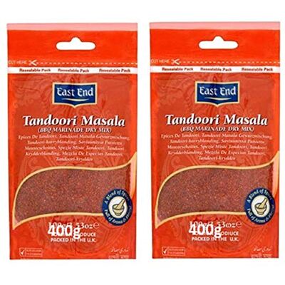 East End 2 x 400g Tandoori Masala Polvere BBQ Marinata Secco Mix Spezie Alla Griglia Pesce Spezie East End 2 x 400g Tandoori Masala Polvere BBQ Marinata Secco Mix Spezie Alla Griglia Pesce Spezie