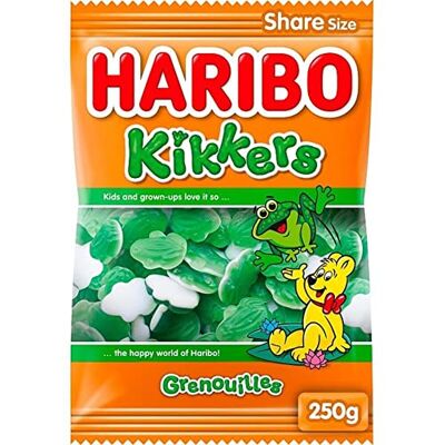 HARIBO Caramella alla frutta fruttata rane Peso totale 250 grammi HARIBO Caramella alla frutta fruttata rane Peso totale 250 grammi