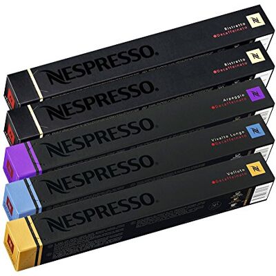 Nespresso DeCaffeinato Pacchetto di Selezione del Caffé 50 Capsule Nespresso DeCaffeinato Pacchetto di Selezione del Caffé 50 Capsule