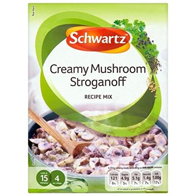 Schwartz Ricetta Miscela Cremosa Di Funghi Alla Stroganoff (35g) Schwartz Ricetta Miscela Cremosa Di Funghi Alla Stroganoff (35g)