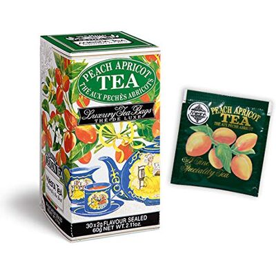Mlesna 6 confezioni di Tè Albicocca e Pesca Tea da 30 filtri Una miscela unica, la dolcezza della pesca e la fragranza profumata dell’albicocca unite in un tè dolce e dissetante Mlesna 6 confezioni di Tè Albicocca e Pesca Tea da 30 filtri Una miscela unica, la dolcezza della pesca e la fragranza profumata dell’albicocca unite in un tè dolce e dissetante