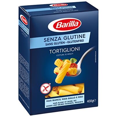 Barilla Pasta Tortiglioni Senza Glutine, Pasta Corta di Mais Bianco, Mais Giallo e Riso Integrale 400 gr Barilla Pasta Tortiglioni Senza Glutine, Pasta Corta di Mais Bianco, Mais Giallo e Riso Integrale 400 gr