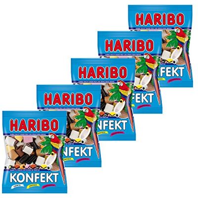 HARIBO Konfekt, Caramelle Gommose alla Frutta, Confetti, 5 Sacchetti da 200g HARIBO Konfekt, Caramelle Gommose alla Frutta, Confetti, 5 Sacchetti da 200g