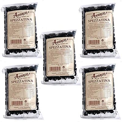AMARELLI 5x Spezzatina 100 gr -> 5 confezioni da 100gr ciascuna Liquirizia Pura, 500gr in totale AMARELLI 5x Spezzatina 100 gr -> 5 confezioni da 100gr ciascuna Liquirizia Pura, 500gr in totale