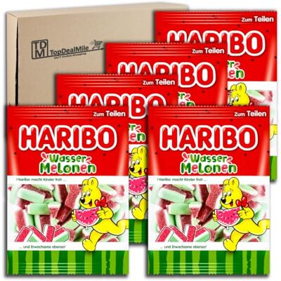 HARIBO TopDealMile, confezione scorta per angurie, 5 x 160 g, gomma alla frutta zuccherata con zucchero schiumato e gusto anguria HARIBO TopDealMile, confezione scorta per angurie, 5 x 160 g, gomma alla frutta zuccherata con zucchero schiumato e gusto anguria