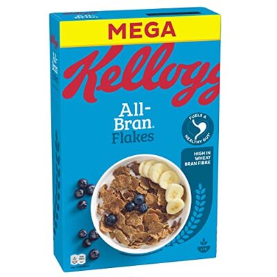 Kellogg's All Bran Flakes Cerealie, fiocchi di cereali croccanti, confezione singola da 500 g Kellogg's All Bran Flakes Cerealie, fiocchi di cereali croccanti, confezione singola da 500 g