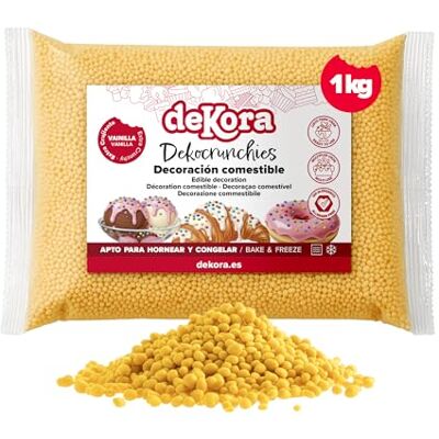 dekora Dekocrunchies Vaniglia 1 kg, Zuccherini Decorativi per dolci, Sprinkles per Torte croccanti e dal sapore intenso, Perle di Zucchero commestibili per decorare torte, biscotti e dessert dekora Dekocrunchies Vaniglia 1 kg, Zuccherini Decorativi per dolci, Sprinkles per Torte croccanti e dal sapore intenso, Perle di Zucchero commestibili per decorare torte, biscotti e dessert
