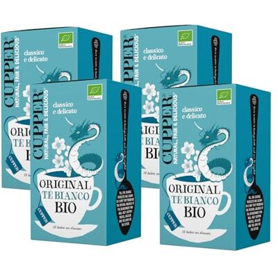 CUPPER Tè Bianco Biologico Fairtrade 4x20 Bustine (80 tot) CUPPER Tè Bianco Biologico Fairtrade 4x20 Bustine (80 tot)