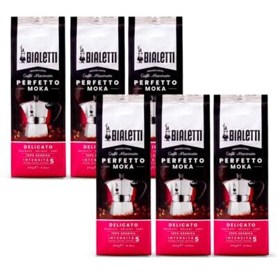 Bialetti Perfetto Moka Caffè Macinato, 1.5 Kg, Delicato 6 x 250 g Bialetti Perfetto Moka Caffè Macinato, 1.5 Kg, Delicato 6 x 250 g