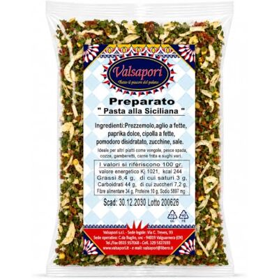 HOME LINE Preparato per Pasta alla Siciliana, Mix Spezie e Ortaggi, 100 g Miscela secca con pomodoro, zucchine, aglio, cipolla e prezzemolo per condire pasta, sughi e altre preparazioni. HOME LINE Preparato per Pasta alla Siciliana, Mix Spezie e Ortaggi, 100 g Miscela secca con pomodoro, zucchine, aglio, cipolla e prezzemolo per condire pasta, sughi e altre preparazioni.