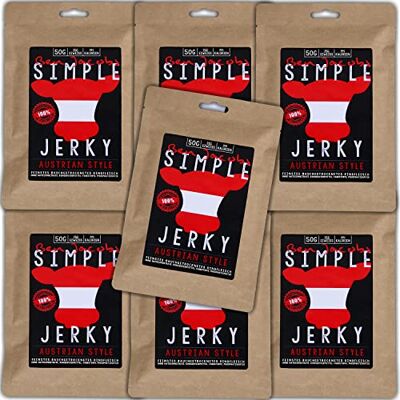 Ben Jacobs Beef Jerky Austrian Style, 5 x 50g, La carne secca numero 1 in Austria, senza additivi, senza conservanti. Ben Jacobs Beef Jerky Austrian Style, 5 x 50g, La carne secca numero 1 in Austria, senza additivi, senza conservanti.