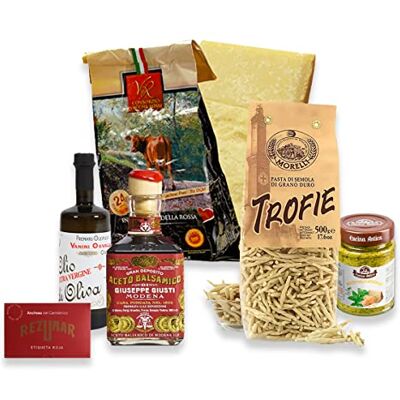 YesEatIs Box Gourmet Cesto Regalo con Parmigiano Reggiano DOP, Pasta Artigianale, Olio Extravergine di Oliva, Aceto e Specialità Gastronomiche YesEatIs Box Gourmet Cesto Regalo con Parmigiano Reggiano DOP, Pasta Artigianale, Olio Extravergine di Oliva, Aceto e Specialità Gastronomiche
