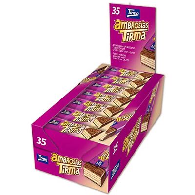 Tirma Ambrosia Barrette ripiene al latte 752,5g Cioccolato al latte con ripieno spuntino dolci confezionati Barrette singole incartate Dolci da viaggio Dessert tradizionale delle Canarie Tirma Ambrosia Barrette ripiene al latte 752,5g Cioccolato al latte con ripieno spuntino dolci confezionati Barrette singole incartate Dolci da viaggio Dessert tradizionale delle Canarie