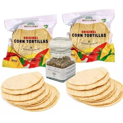 Tooludic 2x500g di vere tortillas messicane con nixtamal Vegano, senza OGM, senza glutine e origano messicano 20g Tooludic 2x500g di vere tortillas messicane con nixtamal Vegano, senza OGM, senza glutine e origano messicano 20g