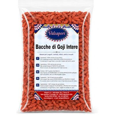 Valsapori Bacche di Goji per Yogurt, Muesli, Porridge e Snack, 100 g Per smoothie, cereali, dessert, macedonie e preparazioni fredde; pratiche da aggiungere a colazioni e spuntini Valsapori Bacche di Goji per Yogurt, Muesli, Porridge e Snack, 100 g Per smoothie, cereali, dessert, macedonie e preparazioni fredde; pratiche da aggiungere a colazioni e spuntini