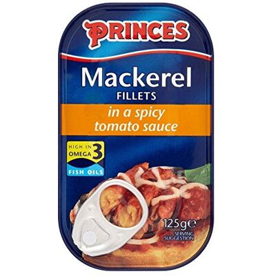 Princes Filetti Di Sgombro In Salsa Di Pomodoro Piccante (125g) (Confezione da 2) Princes Filetti Di Sgombro In Salsa Di Pomodoro Piccante (125g) (Confezione da 2)