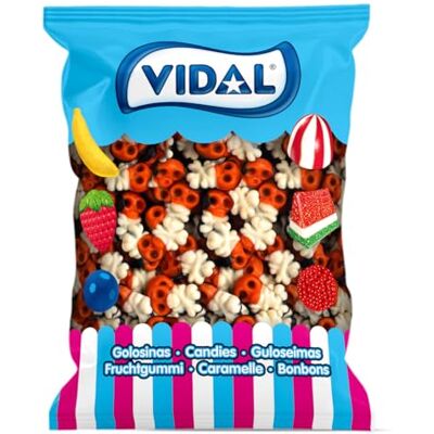 Vidal Pirati Teschi Caramelle Gommose. Busta da 250 pezzi (circa 1500gr). Ideale per Feste di Compleanno, Caramellate, Candy Buffet, Halloween. Senza Glutine/Gluten Free Vidal Pirati Teschi Caramelle Gommose. Busta da 250 pezzi (circa 1500gr). Ideale per Feste di Compleanno, Caramellate, Candy Buffet, Halloween. Senza Glutine/Gluten Free