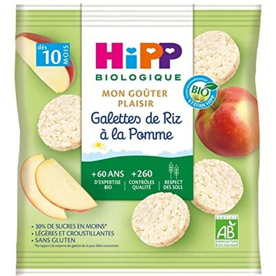 HiPP Bio Galettes de Riz à la Pomme +10m 30g HiPP Bio Galettes de Riz à la Pomme +10m 30g