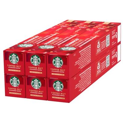 Starbucks Toffee Nut by Nespresso Caffè con aroma Caramello e Nocciola, 6 confezioni da 10 capsule (60 capsule compatibili Nespresso) Starbucks Toffee Nut by Nespresso Caffè con aroma Caramello e Nocciola, 6 confezioni da 10 capsule (60 capsule compatibili Nespresso)