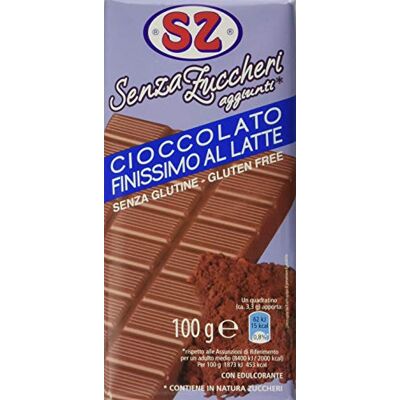 Sz - Senza Zucchero Sz senza Zucchero Cioccolato al Latte Confezione da 15 Pacchi X 100 G Sz - Senza Zucchero Sz senza Zucchero Cioccolato al Latte Confezione da 15 Pacchi X 100 G