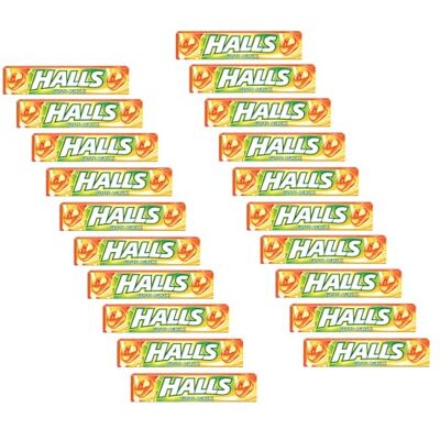 HALLS Vitamina C Agrumi, Caramella Senza Zucchero, 20 sticks da 32g HALLS Vitamina C Agrumi, Caramella Senza Zucchero, 20 sticks da 32g