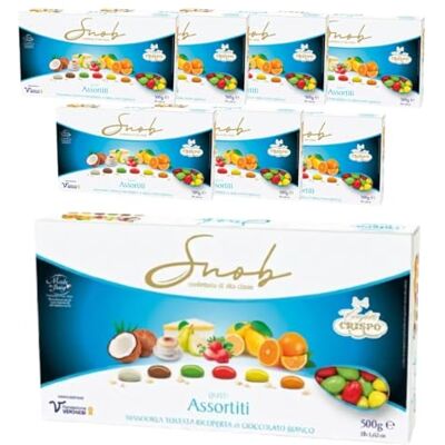 Caffetti Confetti Crispo Snob 4 Kg, Gusti Assorititi con Mandorla Ricoperta di Cioccolato Bianco per Comunione Cresima Multipack Formato Convenienza 4000 Grammi Caffetti Confetti Crispo Snob 4 Kg, Gusti Assorititi con Mandorla Ricoperta di Cioccolato Bianco per Comunione Cresima Multipack Formato Convenienza 4000 Grammi