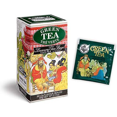 Mlesna 6 confezioni Green Tea Tè Verde 30 filtri Benefico tè verde di Ceylon: fresche foglie di Camellia Sinensis lavorate secondo il metodo tradizionale cinese Mlesna 6 confezioni Green Tea Tè Verde 30 filtri Benefico tè verde di Ceylon: fresche foglie di Camellia Sinensis lavorate secondo il metodo tradizionale cinese