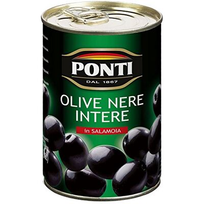 Ponti , Olive Nere Intere, Ideali da Aggiungere ad Insalate e Pizze, Ottimi anche come Antipasto, dal Sapore Ricco e dalla Consistenza Succosa, 100% Made in Italy, 12 Vasi da 400 g Ponti , Olive Nere Intere, Ideali da Aggiungere ad Insalate e Pizze, Ottimi anche come Antipasto, dal Sapore Ricco e dalla Consistenza Succosa, 100% Made in Italy, 12 Vasi da 400 g