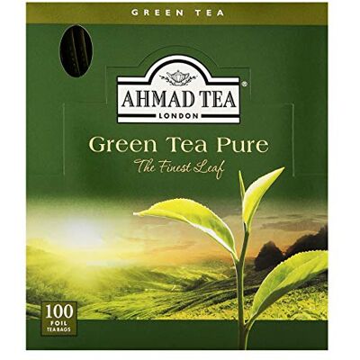 Ahmad Tea Green Tea Pure Tè Verde Naturale in Bustine, Miscela di Tè Cinesi Selezionati, Gusto Delicato e Rinfrescante, 100 Bustine Ahmad Tea Green Tea Pure Tè Verde Naturale in Bustine, Miscela di Tè Cinesi Selezionati, Gusto Delicato e Rinfrescante, 100 Bustine