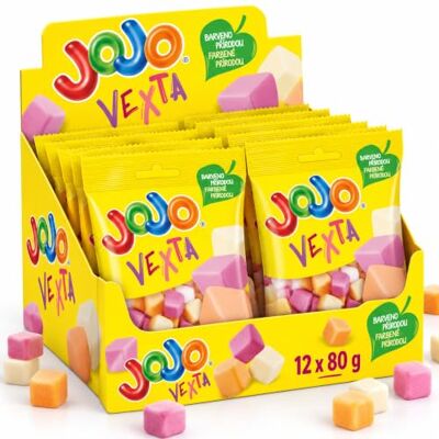 Nestlé JOJO Vexta, caramelle spumose ai gusti di frutta, 12 × 80 g Nestlé JOJO Vexta, caramelle spumose ai gusti di frutta, 12 × 80 g