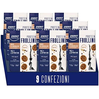 Enervit , Frollini con Gocce di Cioccolato, Per una Colazione Golosa e Dietetica, Ricchi di Proteine e Fibre, con Farina Integrale e Cioccolato Fondente, VeganOK, 9 Sacchetti da 200 Grammi Enervit , Frollini con Gocce di Cioccolato, Per una Colazione Golosa e Dietetica, Ricchi di Proteine e Fibre, con Farina Integrale e Cioccolato Fondente, VeganOK, 9 Sacchetti da 200 Grammi
